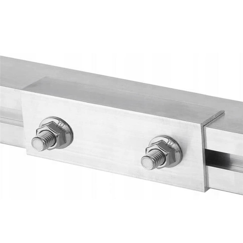 Aluminium Material PV Solar Panels Solar Module Rail Connector for Mounting Photovoltaic Mounting Rail Pack of 2. 