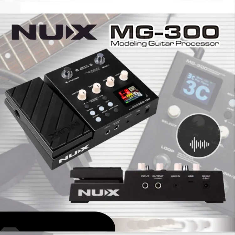 NUX MG 300 Multi Effects Pedal TSAC-HD Pre-Effects, Amp Modeling algorithm, CORE-IMAGE Post-Effects, IR