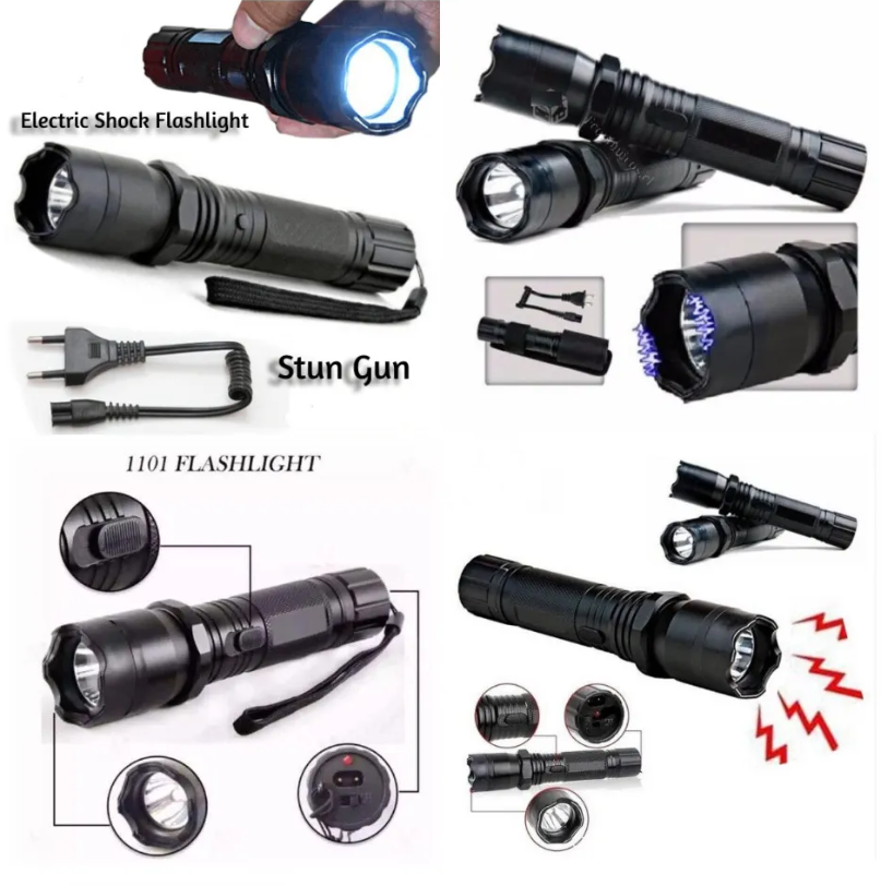 Rechargeable Thicker Rubber 1101 Type Light Flashlight Plus Police Flashlight. 