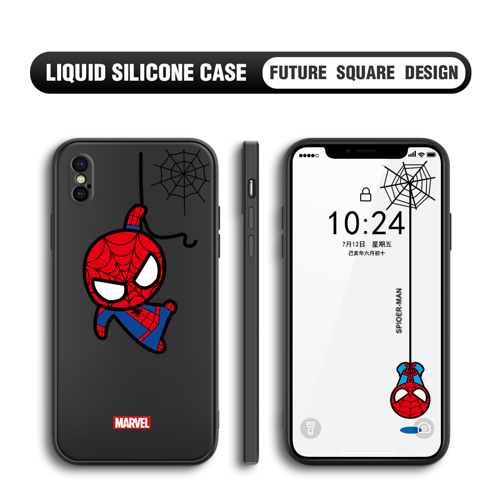 BILI for iPhone X/XS Back Cover Little Spiderman Multicolor Liquid Silicone  Phone Case Soft Square Lens Protection Phone Cases: Buy Online at Best  Prices in SriLanka 