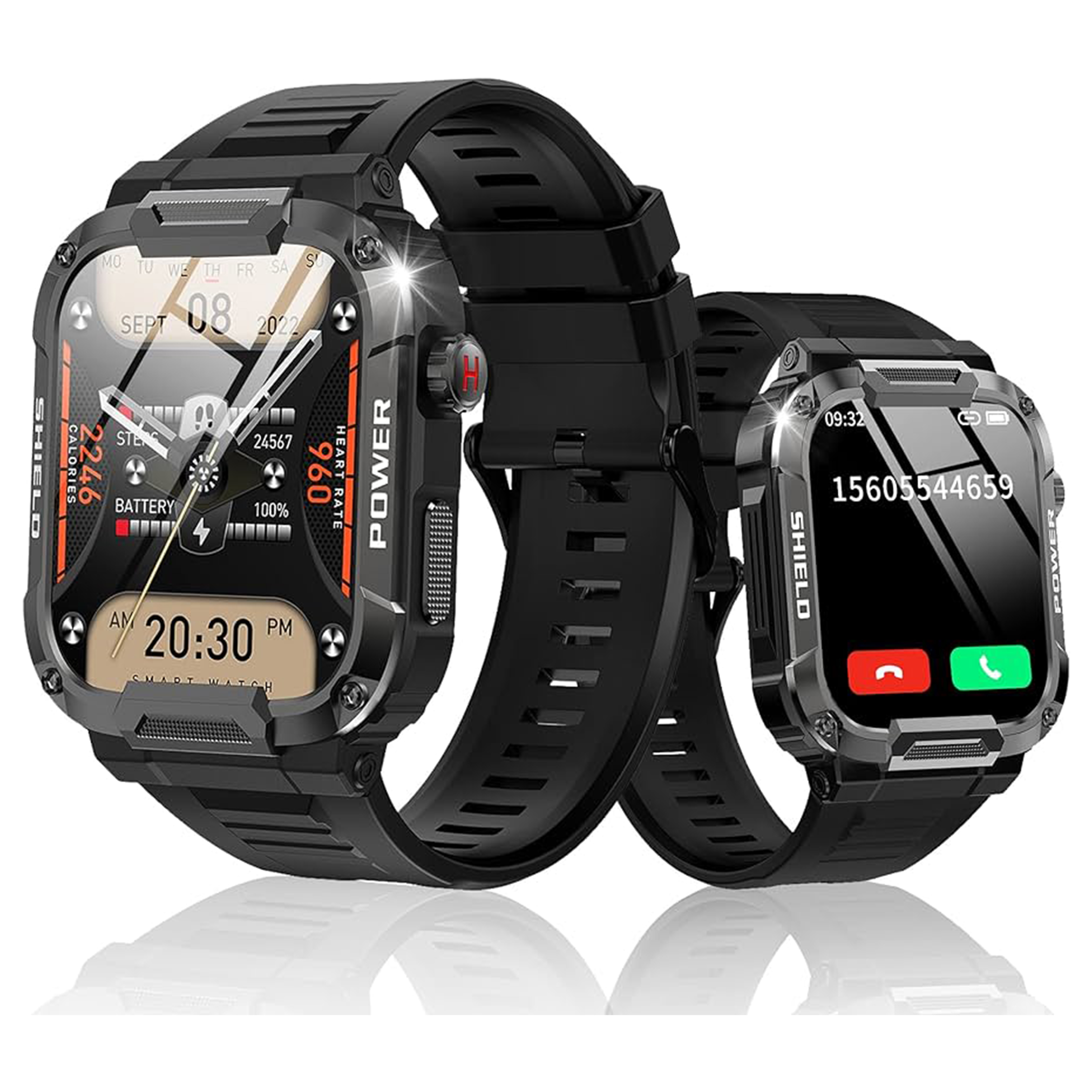 Original 2024 New Released Smart Watch Rugged Military  1.85 Outdoor Men Bluetooth Call Smartwatch For Xiaomi Android IOS Ip68 Waterproof Fitness Watches 2024 New Release. 