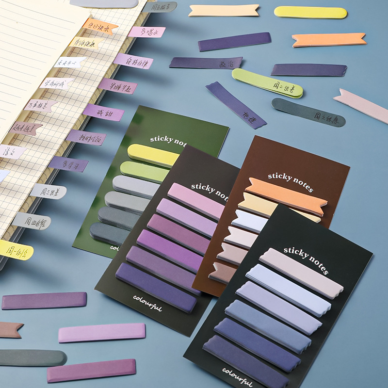 Panda Online 120 Sheets 6 Colors Morandi Gradient Color Sticky Notes Set Memo Pad Lable Sticker Bookmarks Notepad Sticky Index. 