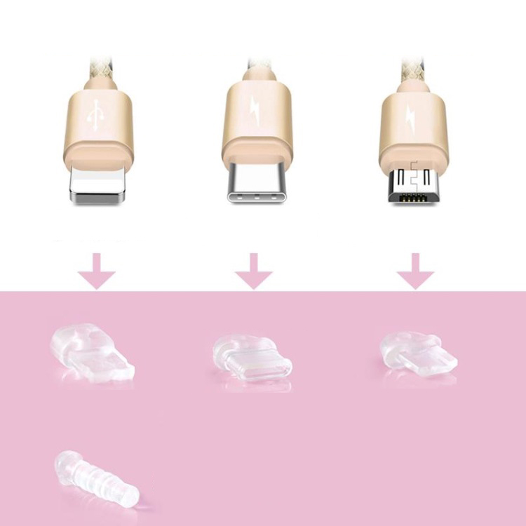 2pcs DIY Anti Dust Plug Transparent Charge Port Dust Plugs For iPhone Type C Android 3.5mm Stopper Protector Cap Mobile Phone Pendant. 