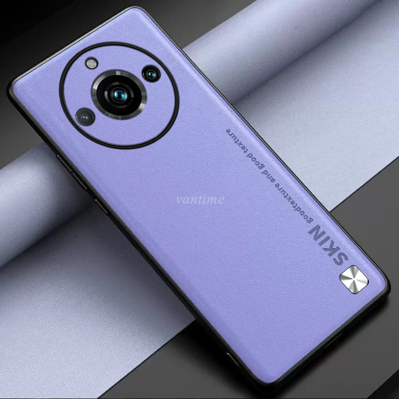 Vantime for Realme 11 Pro / 11 Pro+ Plus 5G Case Synthetic Leather Slim Matte Cover. 