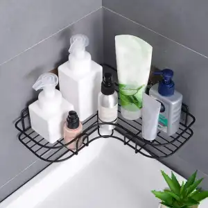 Shower Rack Corner Shelves Suction Cup Sticker Storage Cosmetic White  Holder Toilet Shampoo Basket Organizer Bathroom Accessorie