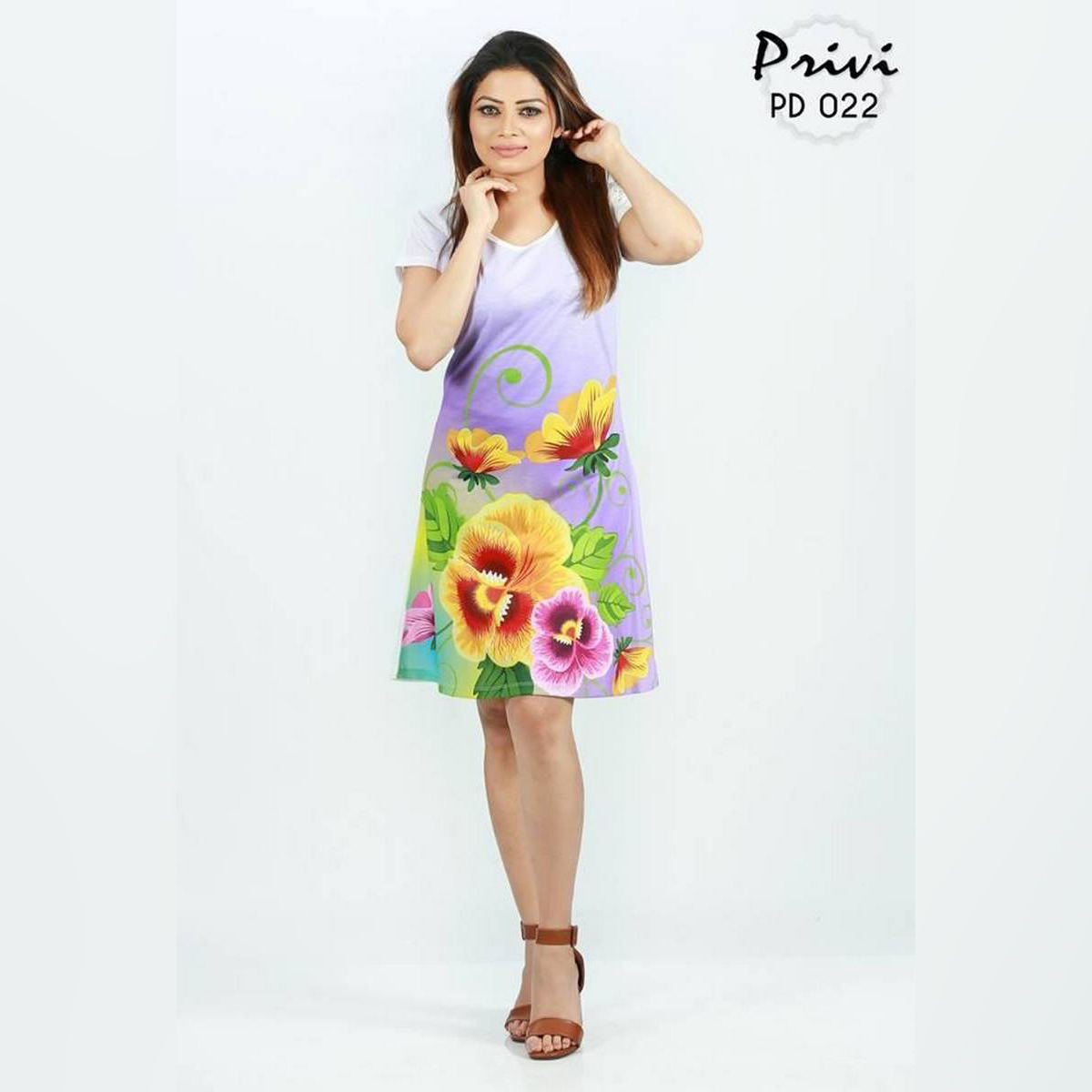 Privi Fashion Knit Print Dress for Women. 