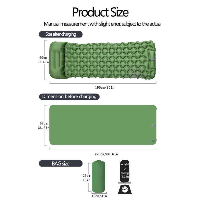 Double Step New Single Diamond Shaped TPU Inflatable Outdoor Tent Sleeping Camping Ultra Lightweight Carrying Moisture_voghion.com