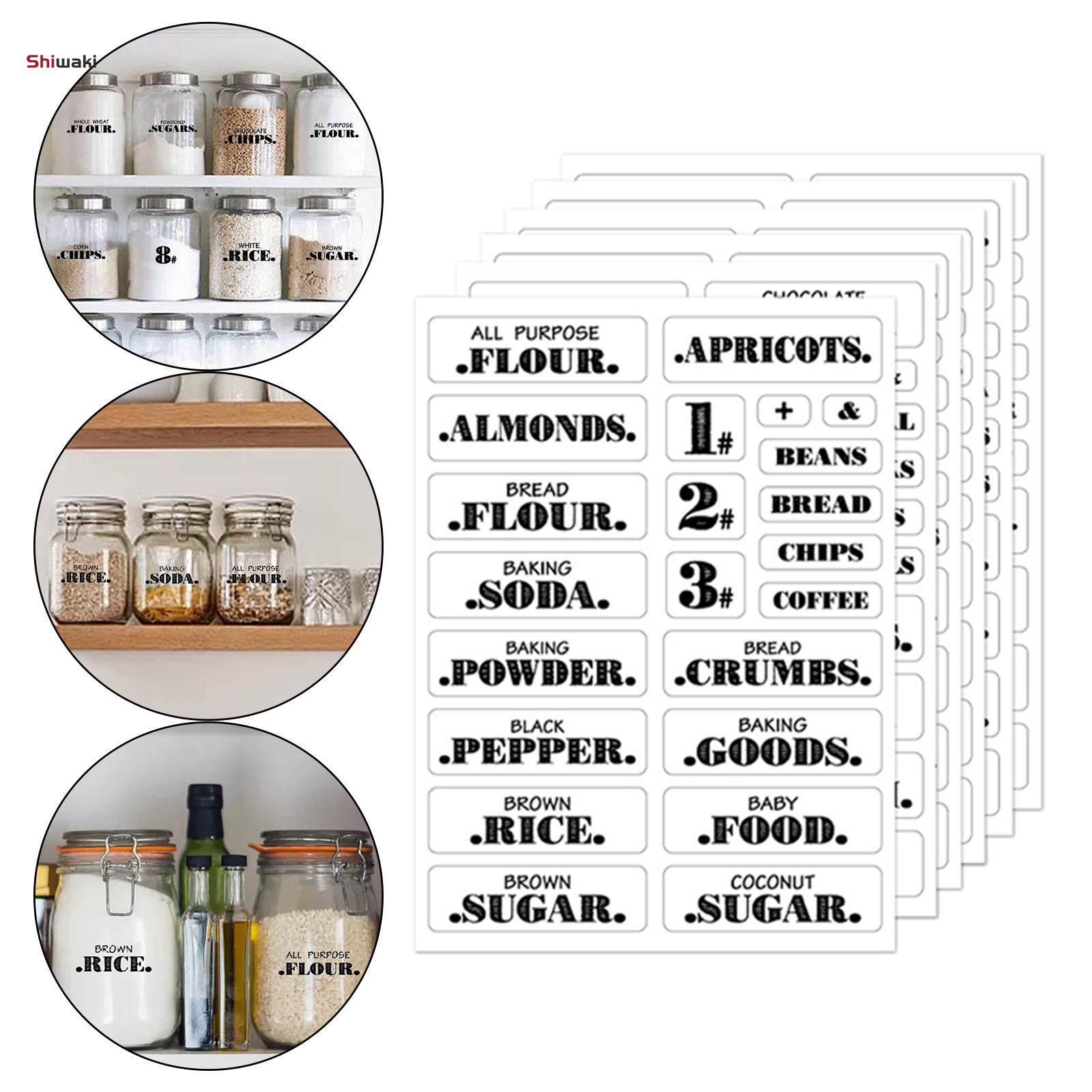Pantry Label Stickers Waterproof Food Stickers for Kitchen Organization and Storage. 