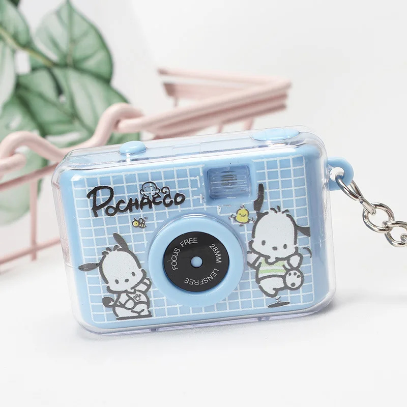 【Footprint】 Pokemon Kawaii Keychain Cute Cartoon Pikachu My Melody Kuromi Cinnamoroll Key Ring Camera Pendant LED Lighting Ornaments Gifts. 