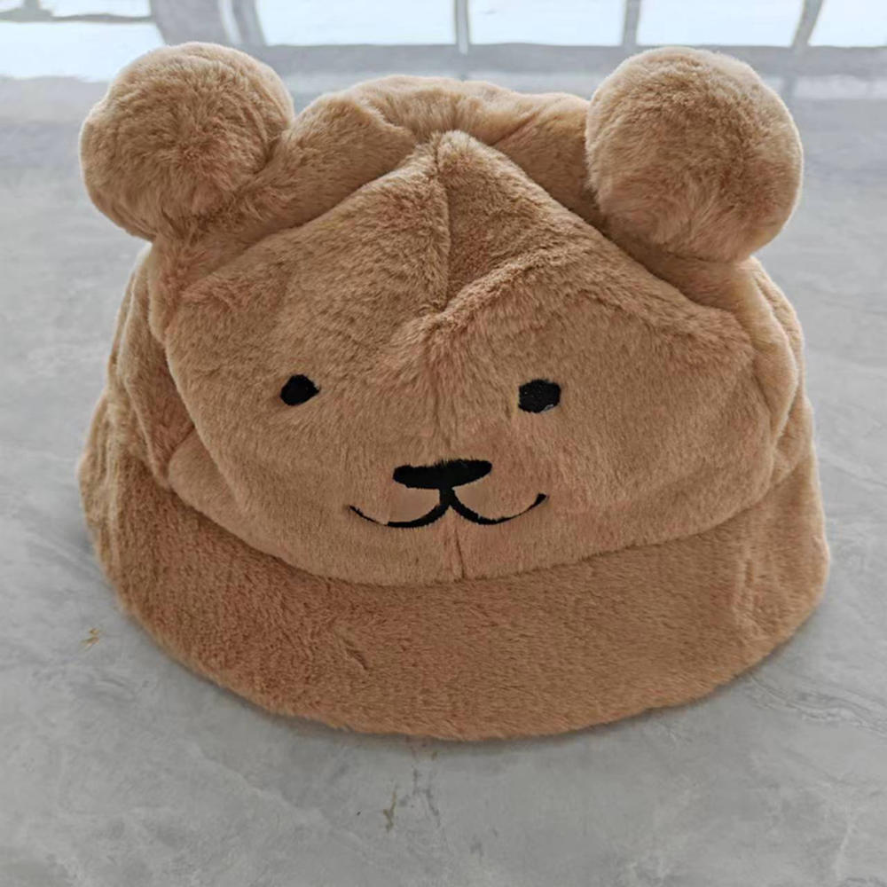 Rabbit Fur Hat Plush Wrap Head Cap Black Winter Hat  Y2K Girls Korean Hat Knitted Hat. 