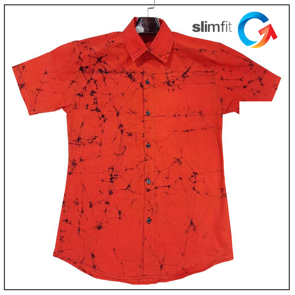 slim fit batik shirt