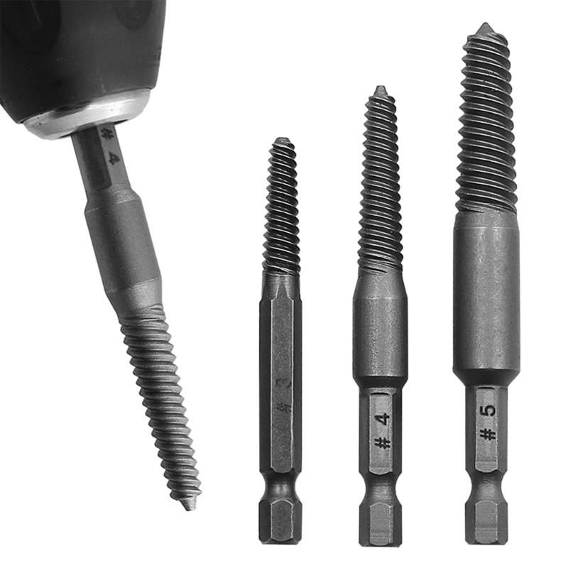 PCF* 5x Spiral Flute Bolt Extractor Hex Shank Screw Extractor for Remove Broken Bolts. 