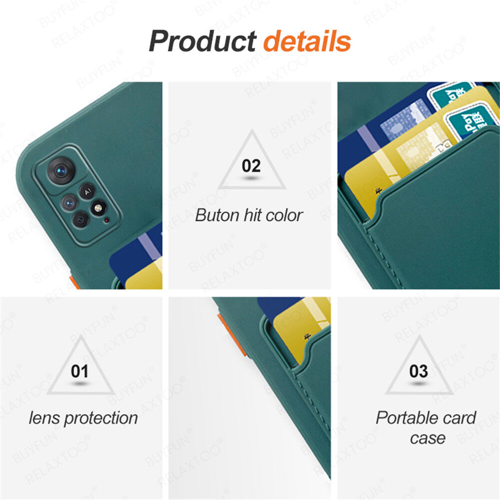 For Xiaomi Redmi Note 11 Pro Plus 5G Case Candy Wallet Card Slot Soft Silicone Back Cover On Xiaomi Redmi Note11 ProPlus 5G Camera Shockproof Fundas Multi-color Optional Anti-drop. 