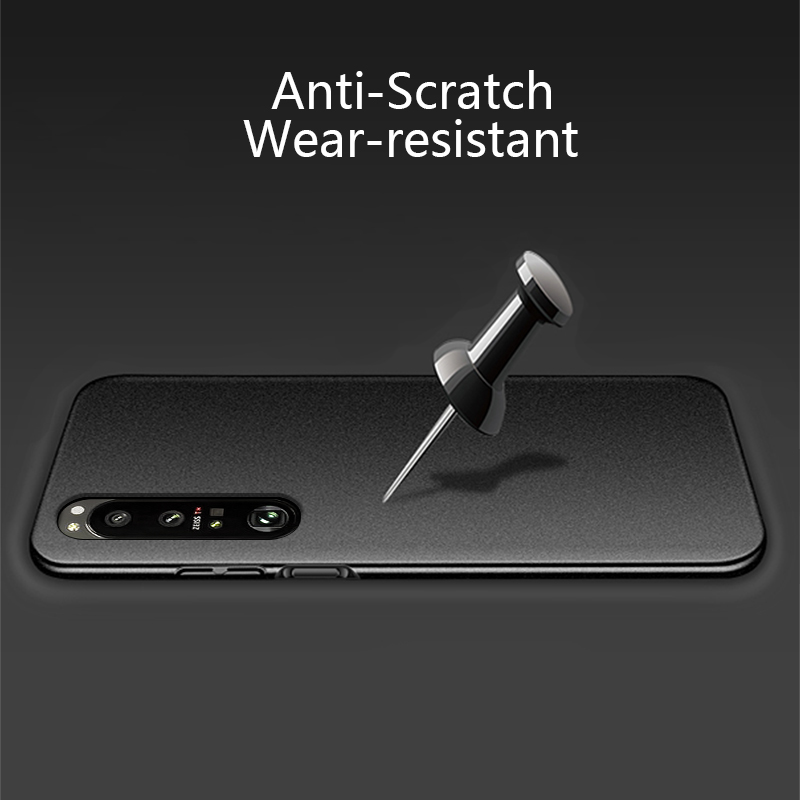 Biruiqu For Sony Xperia 1 II Shockproof Anti Slip Soft TPU Sandstone Matte Back Case Cover. 