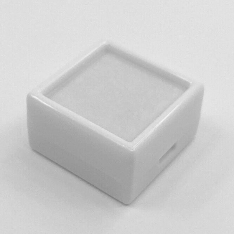 Gem Box half inch white and black gem box with glass and sponge premium quality 1 inch * 1 inch