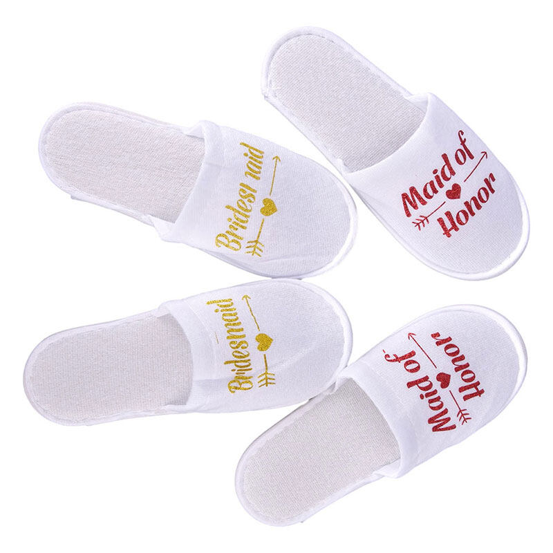 【WEJA】Ministar 1Pair Bride Wedding Decoration Bridesmaid Party Slippers Ladies Party Supplies. 