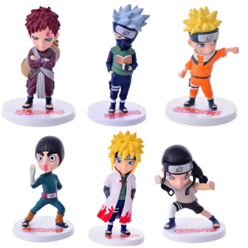naruto 11 Naruto Q versions, 6 full sets of doll ornaments, Akatsuki organization Naruto, Sasuke, Hinata, Sakura model toys Action Figures. 