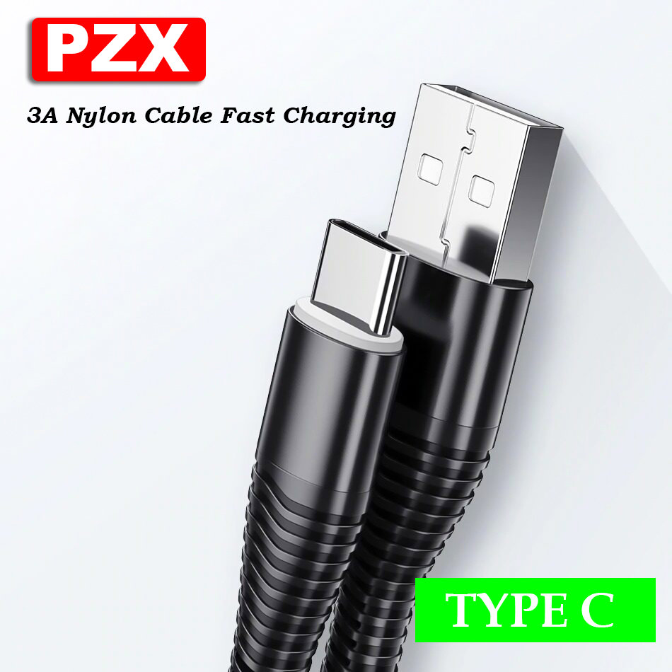 PZX 3A Nylon Cable Fast Charging for Type-C 1M Data Cable