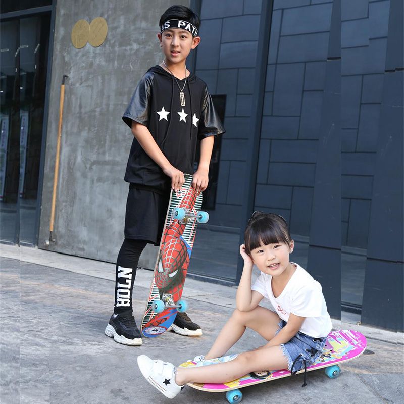 (Limited Time Special Offer)Children's Skateboard Four-Wheel Beginner Scooter Teenagers Kids Flash Men and Women Double Rocker. 