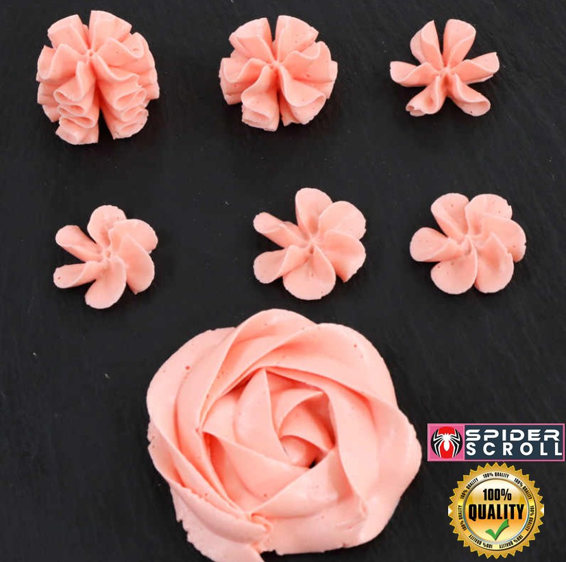 2D Rose Flower Cream Piping Nozzles Large Size Stainless Steel Cupcake Nozzles Baking Decoration Pastry Tools. 