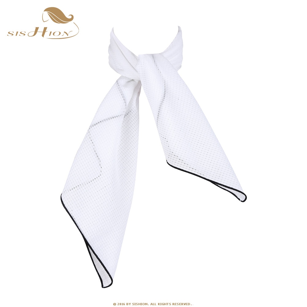 SISHION White Women Scarf Small Square Solid Color Collar Little Cravat Scarves 70*70cm Ladies Chiffon Handkerchief SD0017 Pizazzazz