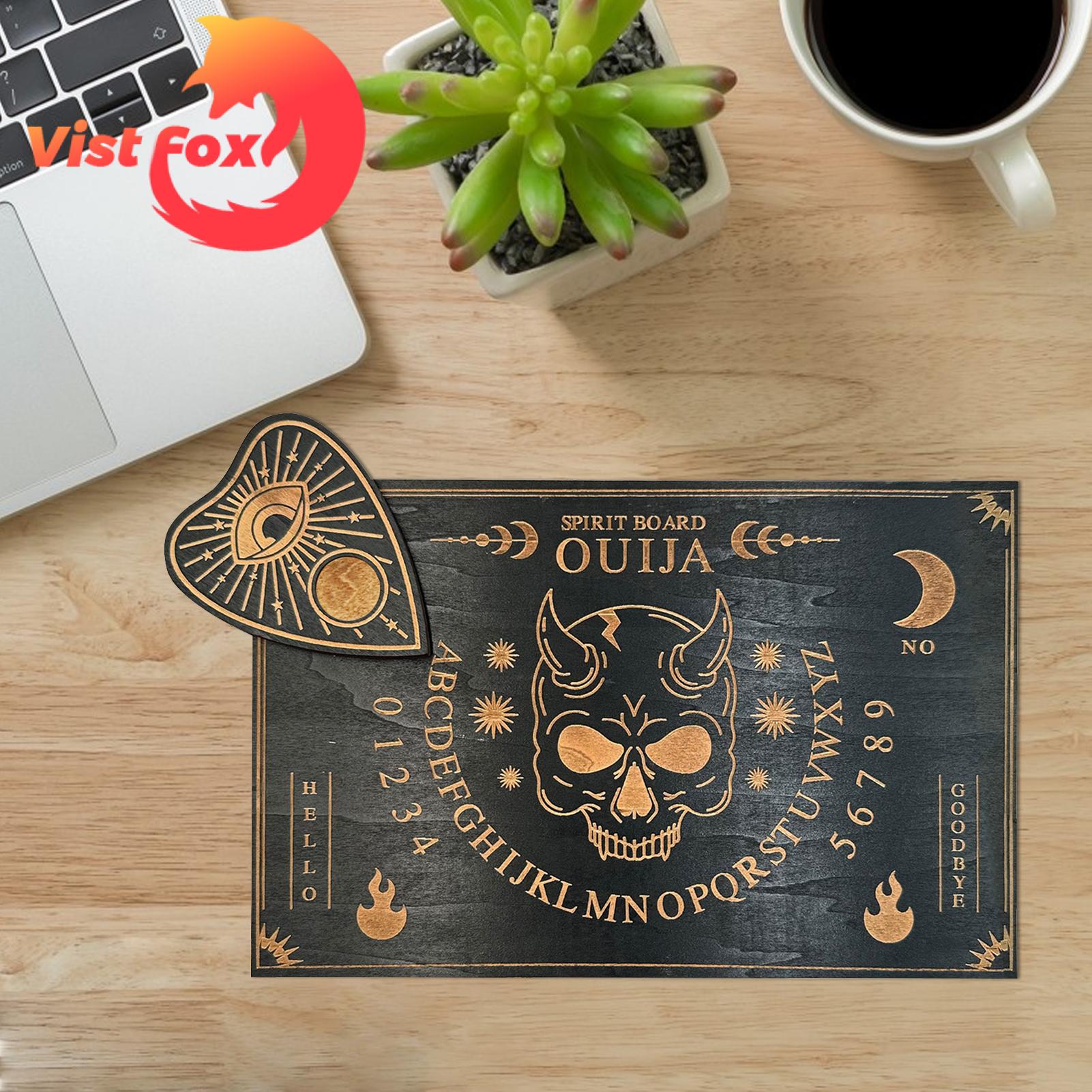 Wood Surface Ouija Board Spooky Halloween Spirit Game Board Perfect Festival Decoration Halloween Ouija Board. 
