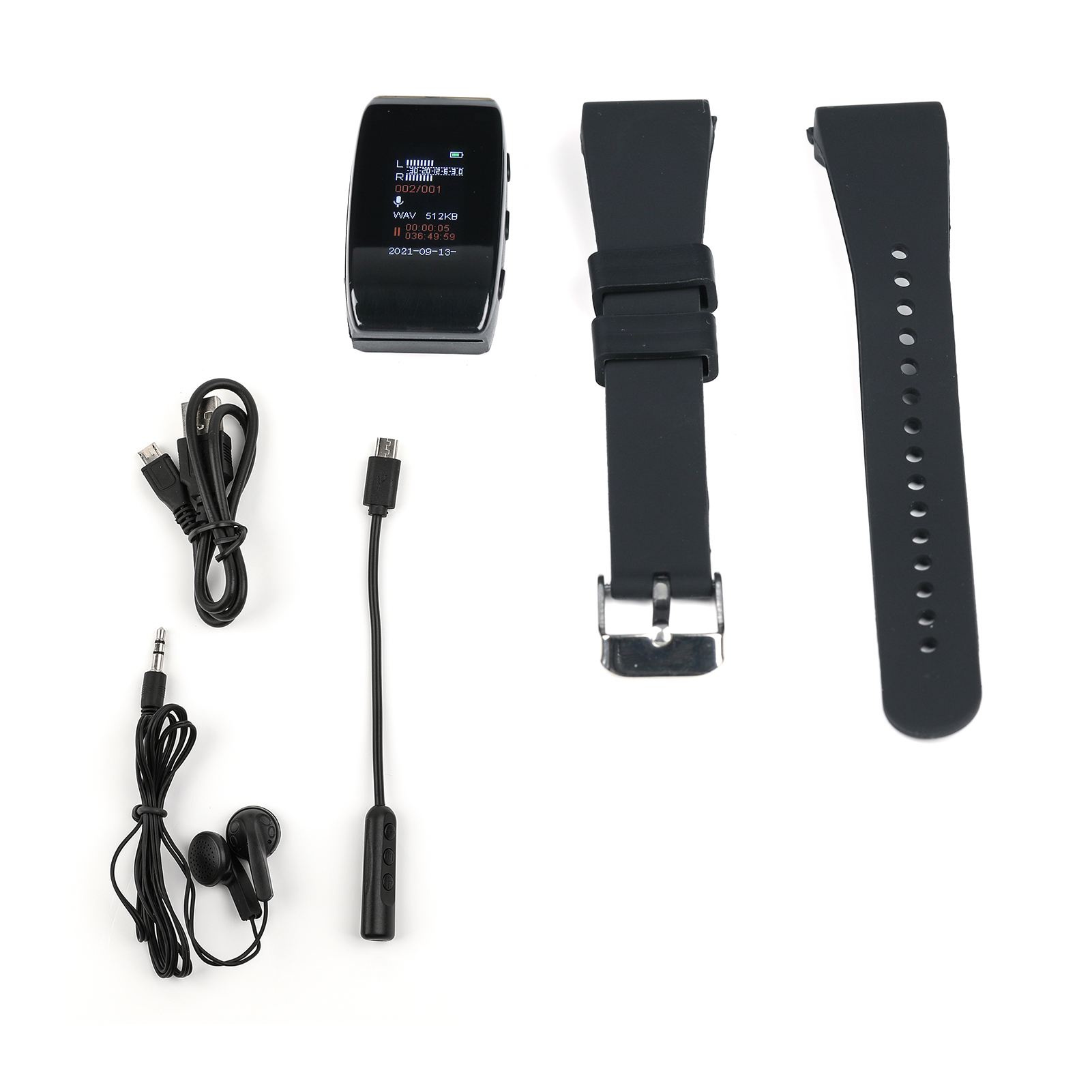 16GB Digital Voice Recorder Watch Audio Dictaphone with Color Screen Display Detachable Wristband MP3 Music Player Voice Activated Recorder Support Date and Time Setting/Password Protection. 