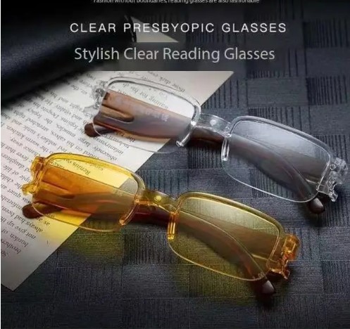 Eye Power +2.5 Reading Glasses Zoom Glasses Half-rim Frame Eyeglasses Reading Lens Glass Reader Glass H-1-3G +2.5 Yellow-160 L. 