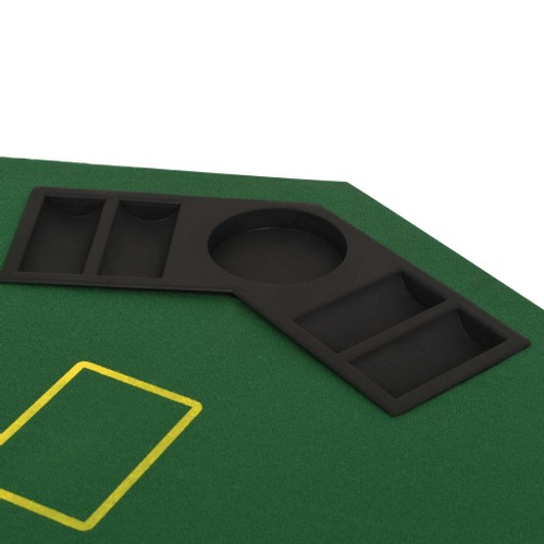 8-Player Folding Poker Tabletop 2 Fold Octagonal Green. 