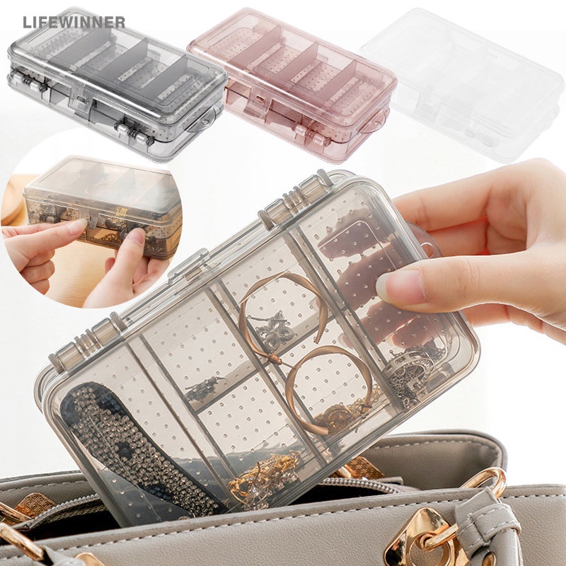 Japanese Double Layer Portable Travel Plastic Display Boxes Organizer Transparent Style Storage Box for Rings, Necklaces, Earrings, Bracelets...
