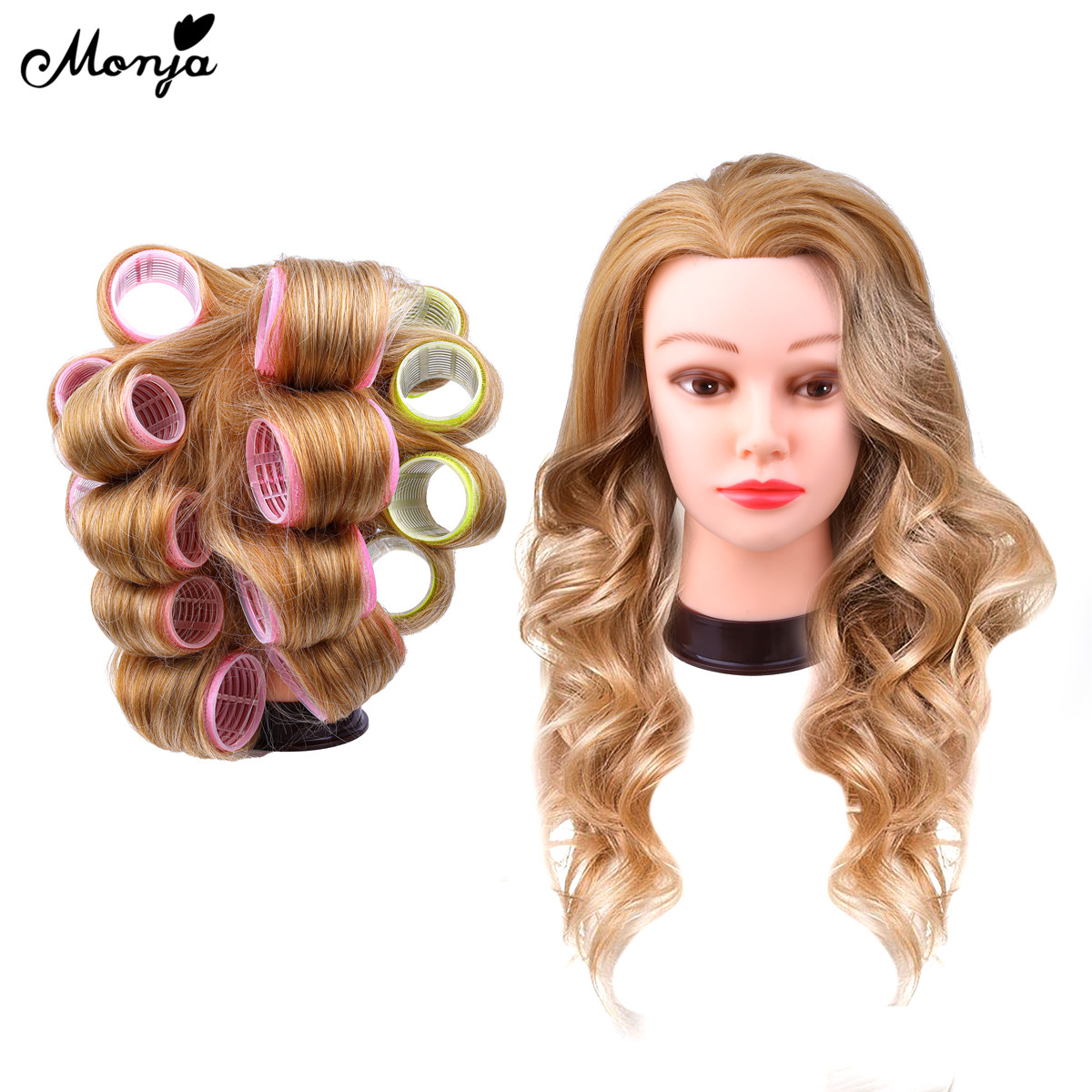 Monja 6Pcs/Set Hair Roller Multiple Size Natural Curls Curlers Self-adhesive Roller Fluffy Hair Home Use Styling Tools. 