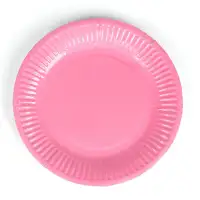 pink and green paper plates
