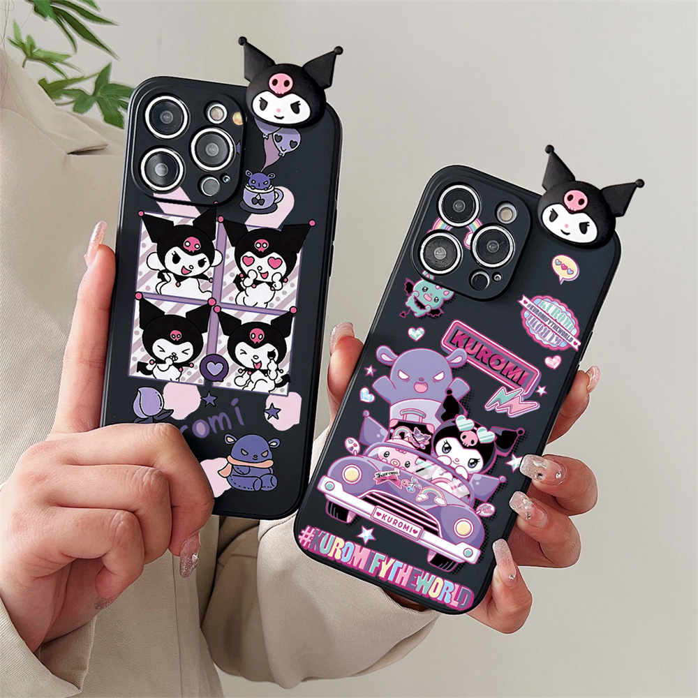 Kuromi Case Realme X X Lite X2 X7 X7 5G X7 Max 5G X7 Pro X7 Pro 5G X50 5G Phone Case Fashion Cartoon Cute Kuromi with Lanyard Stand Holder Soft Silicone Rubber Shock-proof Back Cover. 