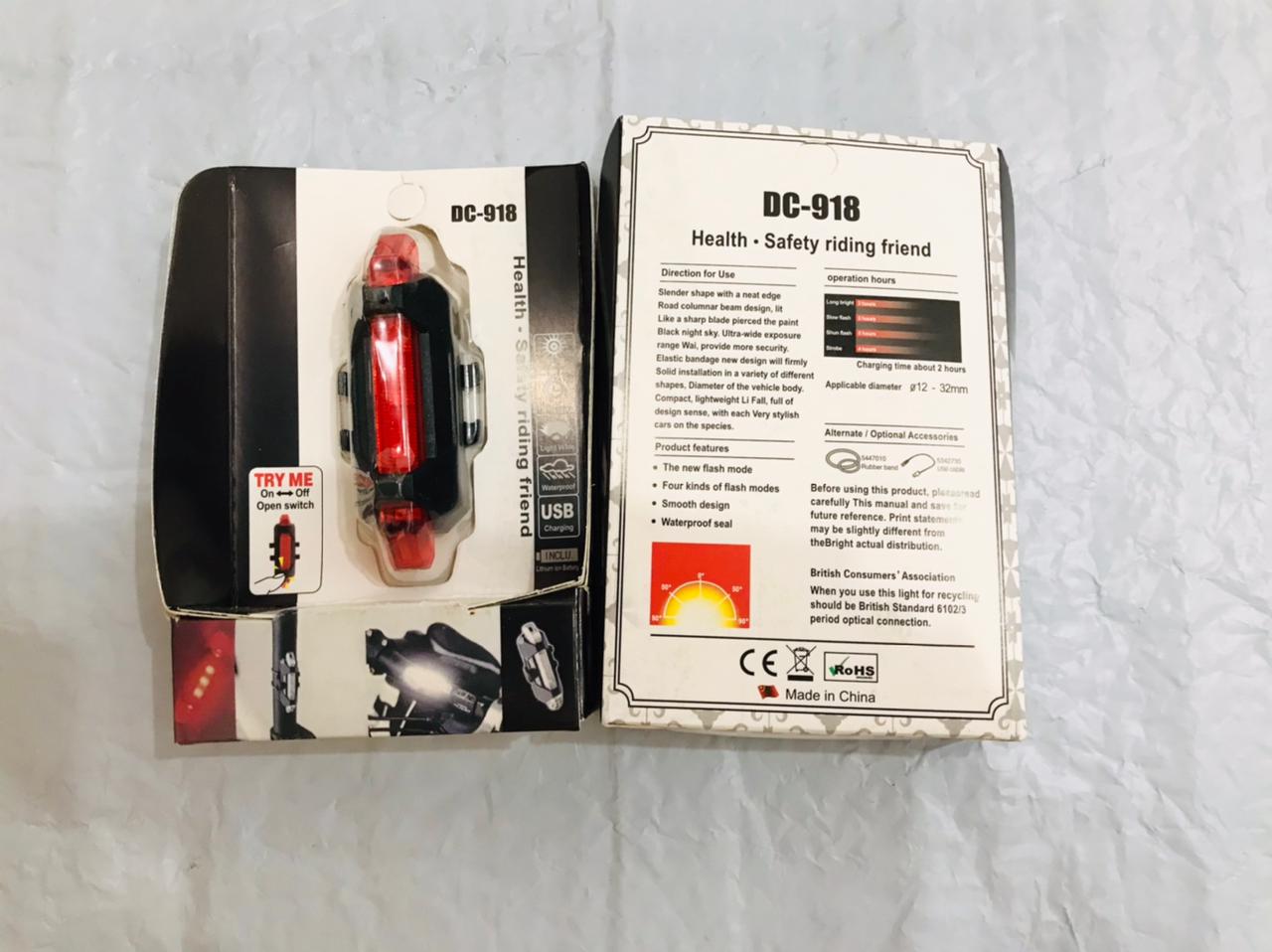 Bicycle Red light LED Taillight Waterproof Rear Tail Light Safety Warning road Cycling Light USB Rechargeable Lamp. 