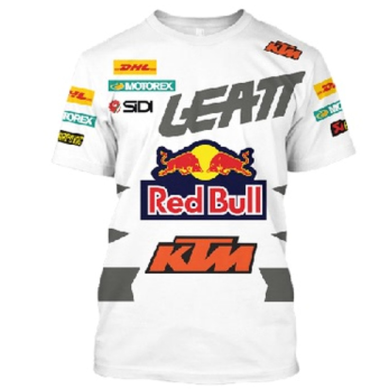 Downhill Suit KTM Red Bull Top Men's Short Sleeve Summer Mountain Bike Cross Country Motorcycle Racing Suit available in bulk