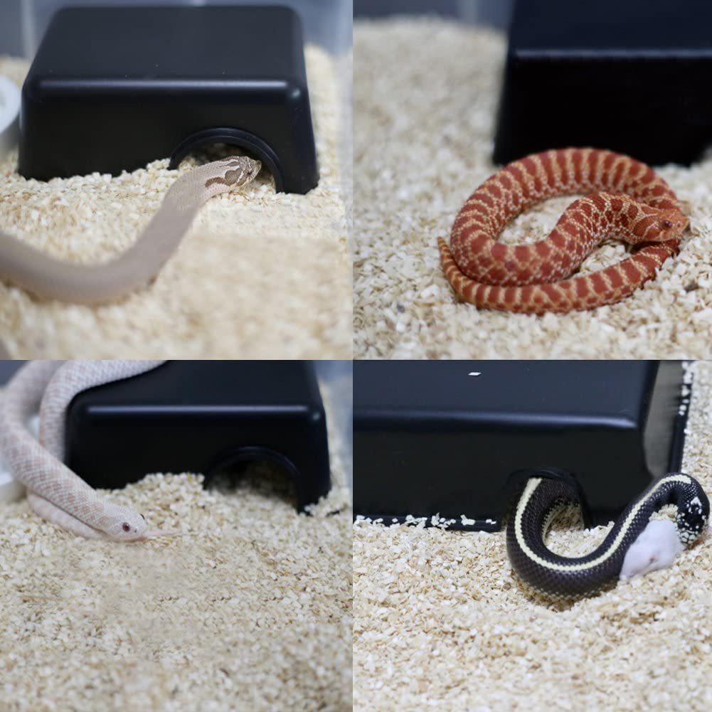 Reptile Hide Box Habitats Caves Hiding Snake Cage Box For Snake Lizards Gecko Black 2sizes. 