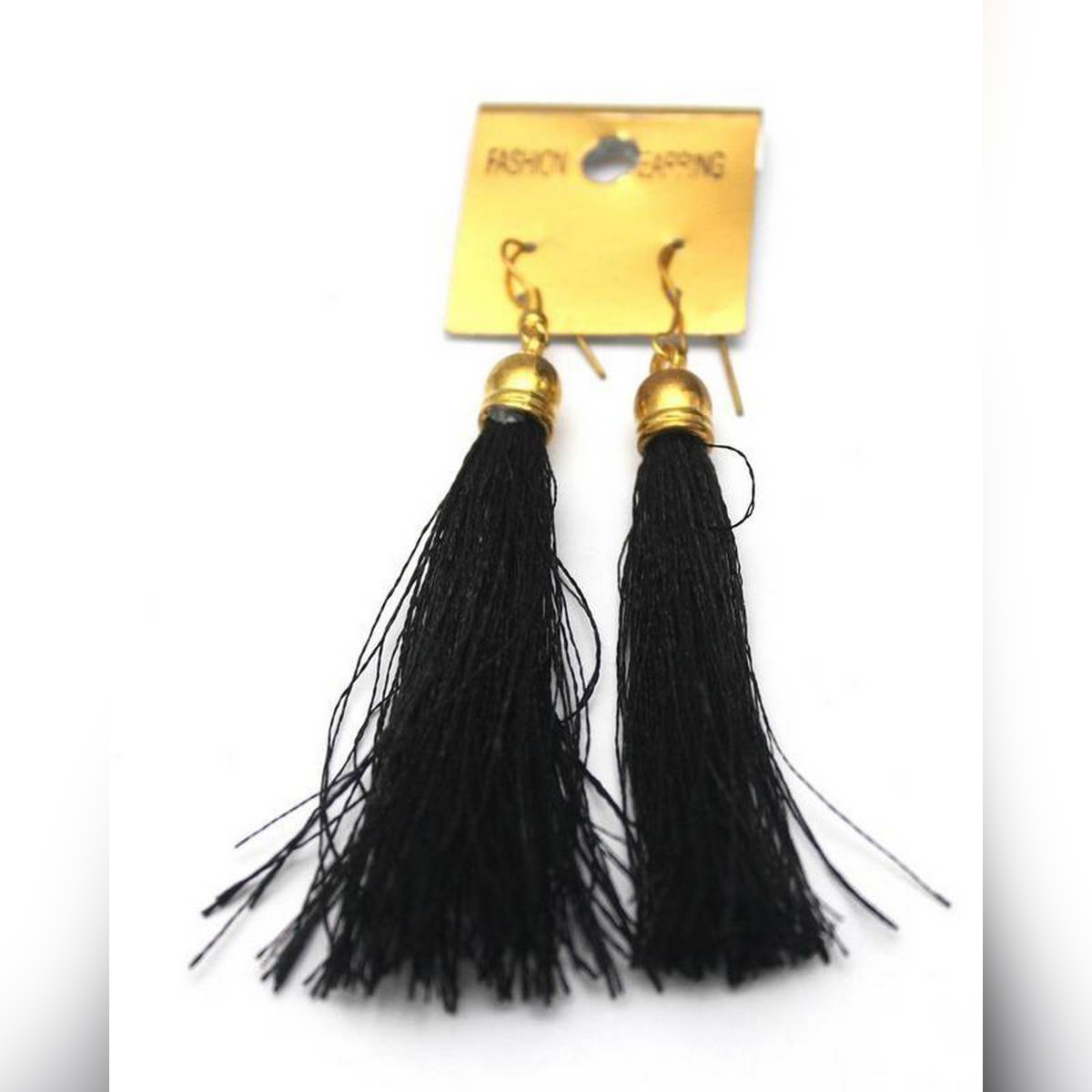 Women's Black Color Tussel Earrings