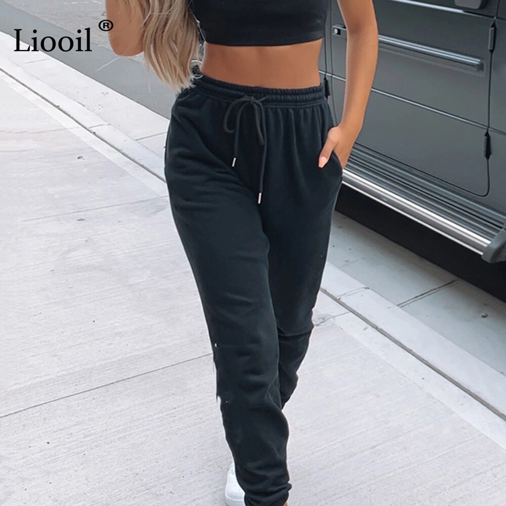 White Baggy Joggers Women Sweat Pants 