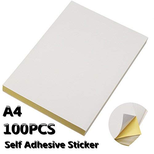 White Matt Sticker Papers 100/50/20 Pieces A4 Size (210 x 297 mm Matt