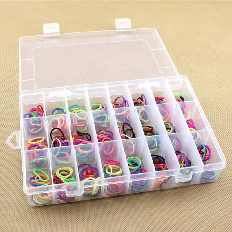 Plastic Earring Storage Box 24 Grids Transparent Plastic Jewelry