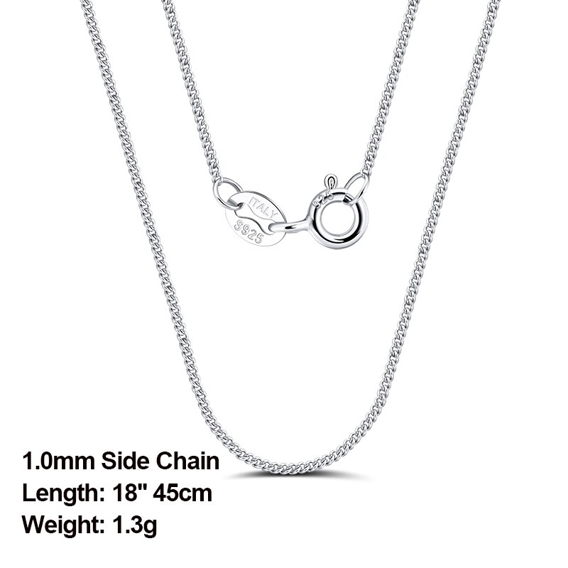 Effie Queen Real 925 Silver 1mm Sided Chain Necklace 40cm 45cm 50cm Long Necklace For Pendant Woman Jewelry Gift Wholesale Sc18 Buy Sell Online Best Prices In Srilanka Daraz Lk