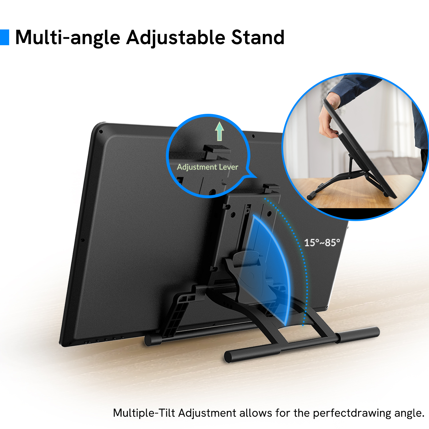 Veikk Studio VK2200 Pro Lukisan Pen Paparan Grafik Monitor Ips Monitor 8192 Tahap Tekanan Pen Lukisan Pen Pen Tablet Dual Monitor dengan 2 Disesuaikan Cepat Dial 8 Express Kunci dan Boleh Laras Berdiri 21.5 Inci. 
