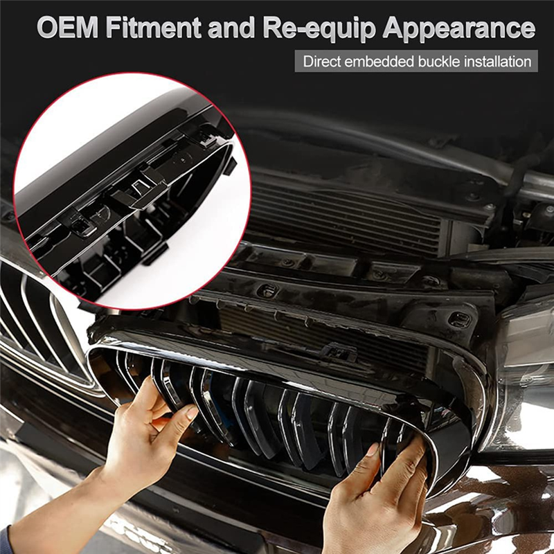 Front Bumper Kidney Grille Grill Cover Replacement for BMW X5 F15 X6 F16 X5M F85 X6M F86 2014-2019. 