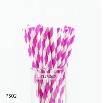 25pcs Paper Drinking Straw For Birthday Wedding Christmas