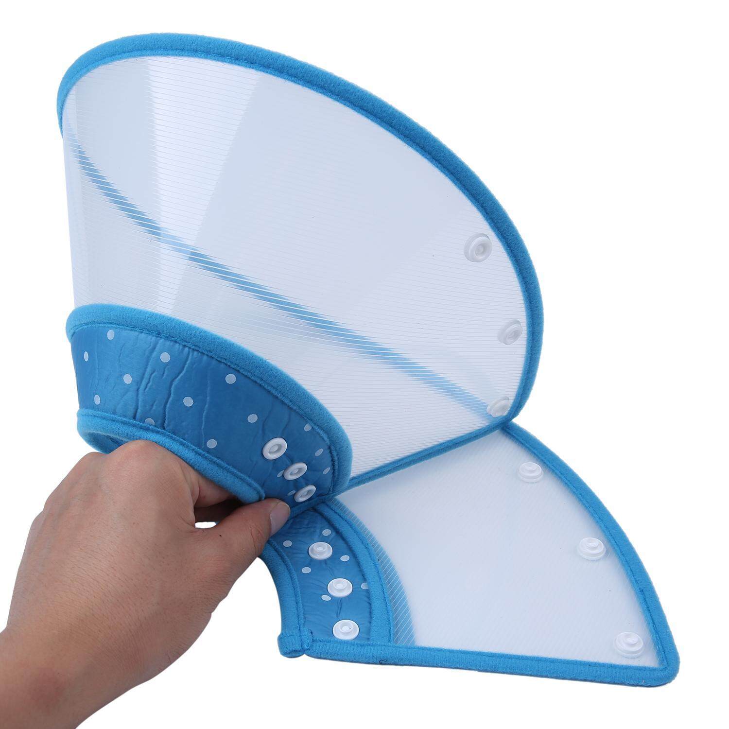 Dog Anti Bite Collar Lick Proof Wound-Recovery Soft Translucent Ruff Funnel Cover For Small Dog And Cat - L. 