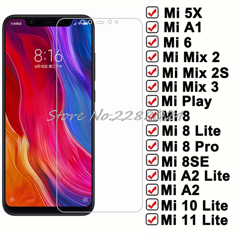 9D Protection Tempered Glass For Xiaomi Mi A1 6 5X Play A2 Lite 8SE 8 Pro Mi6 10 11 Screen Protector Mix 2S 2 3 Mix2 Safety Film
