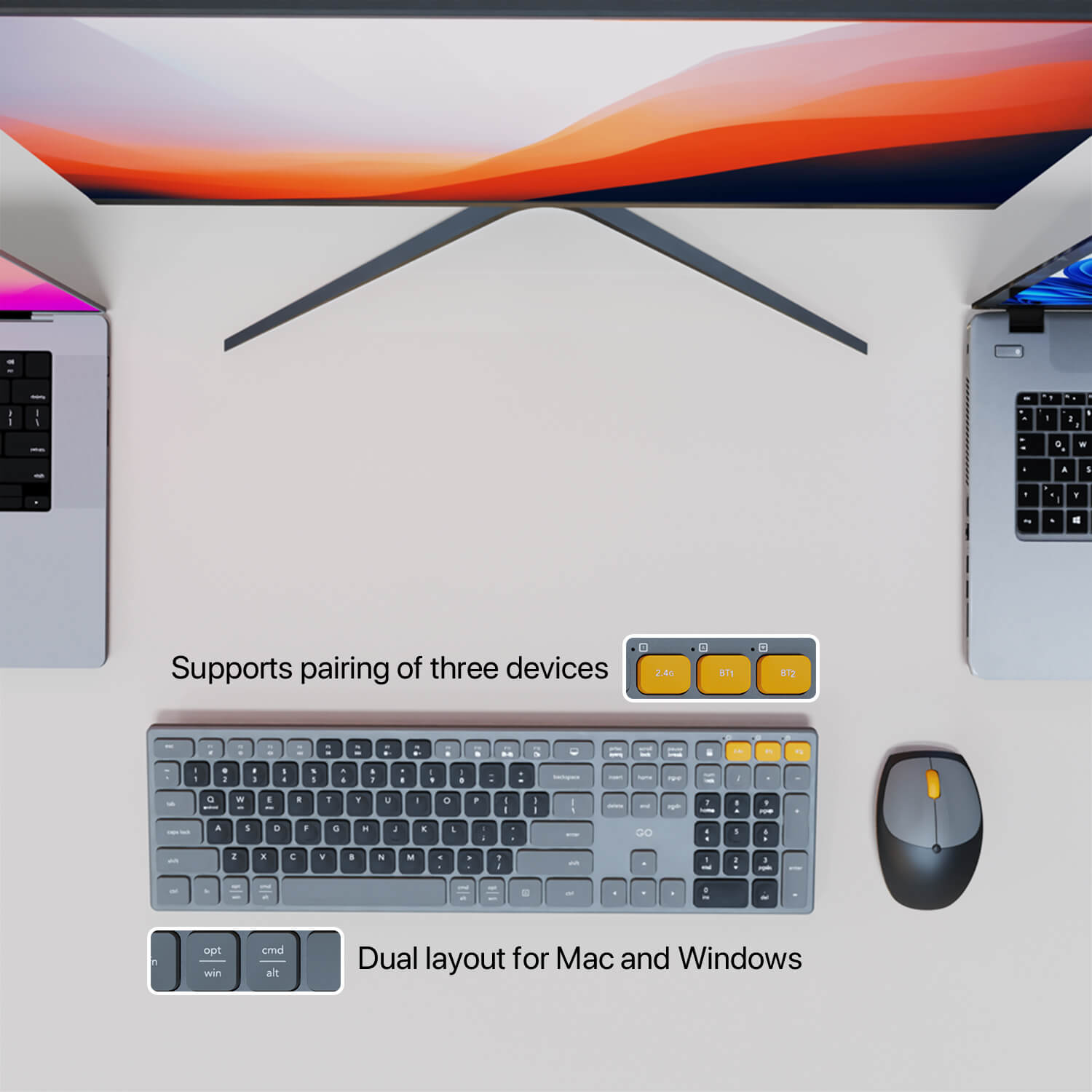 FANTECH WK895 GO Pop Office Wireless Keyboard Mouse Combo. 