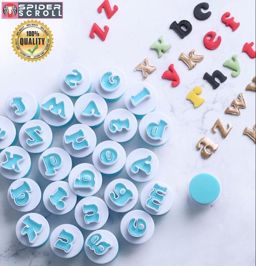 26pcs Digital Lowercase Alphabet Cookie Cutter Fondant Cutter Baking Cupcake Mold Cake Decorating. 