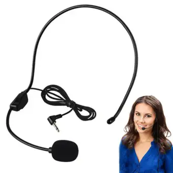 portable microphone headset with speaker
