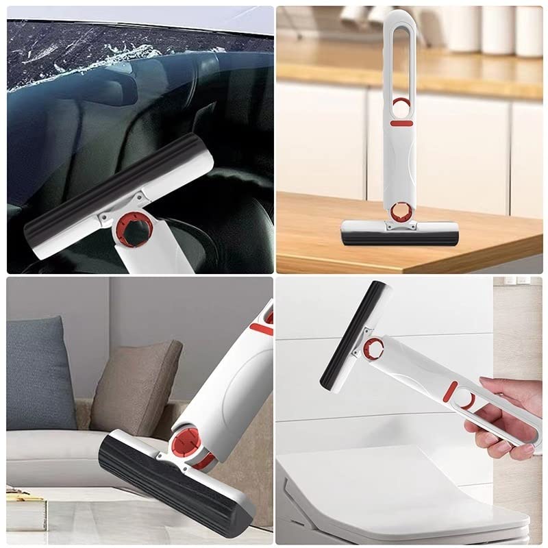 Portable Mini Mop,Self-Squeeze Mini Mop for Small Spaces,Wet and Dry Desktop Cleaning Mini Mop,Hand Free Squeeze Mop for Bathroom,Kitchen,Desktop, Glass. 